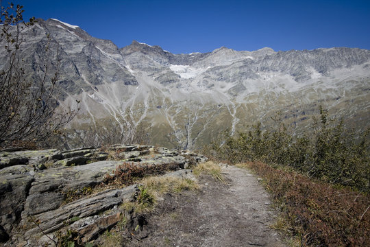 sentiero sulle alpi in valle anzasca
