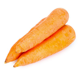 Fresh carrots isolated on white