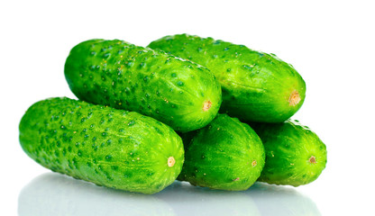 Cucumbers isolated on white