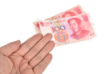 Chinese currency and hand