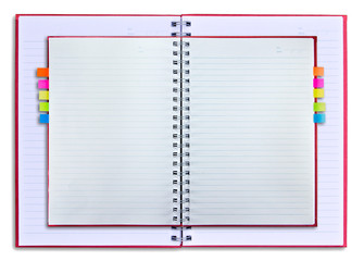 red notebook isolated