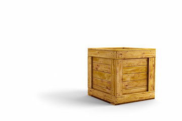 Wood crate over white background