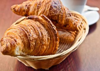 fresh croissan on table ,Delicious!