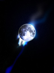 Fototapeta na wymiar Moon In Space