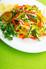 Delicious salad in the plate