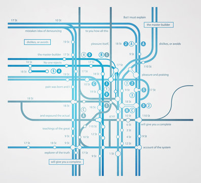 abstract infographics subway transportation plan