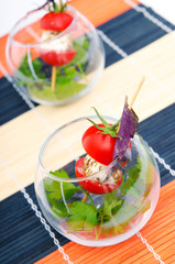 Canapes served in the plate