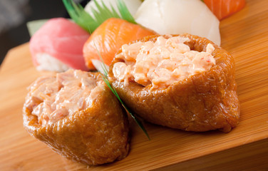 set of japanese sushi.