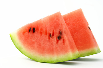slice of watermelon on white background isolated