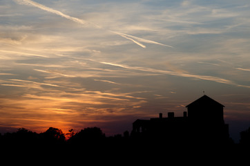 Sunset over the castle