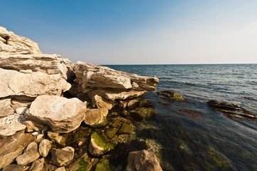 Fototapeta na wymiar landscape from coast of Thassos Greece