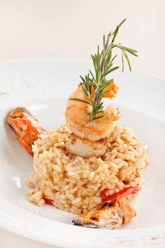 delicious risotto with seafood
