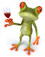 Grenouille et vin