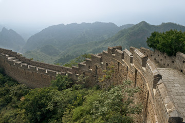 Great Wall of China Jinshaling path curving round a corner