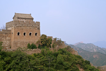 Great Wall of China Jinshaling lookout tower with turrets