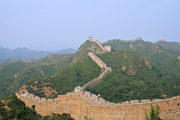 Great Wall of China Jinshaling T-Junction winding into distance