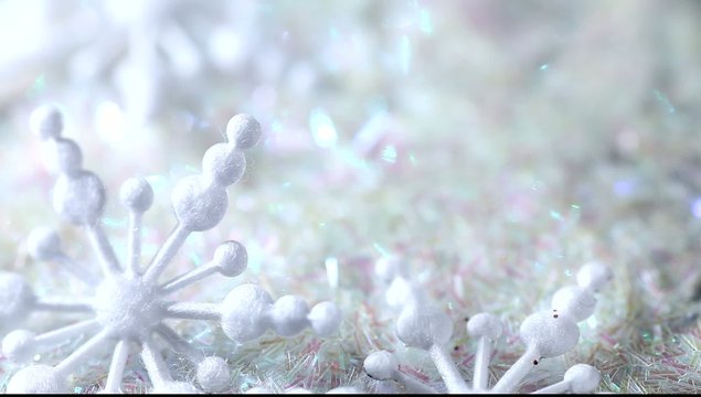 snowflakes before twinkled background