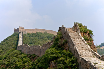 Steep steps up Great Wall of China Jinshaling footpath