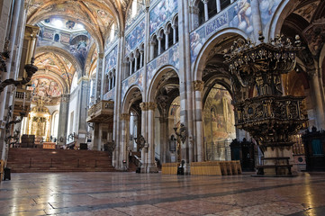 Obraz premium Interior Cathedral. Parma. Emilia-Romagna. Italy.