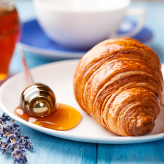 Croissant with lavender honey