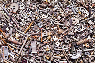 Assorted nuts and bolts background