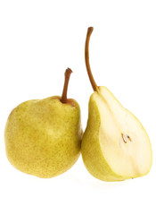 Pears on white background