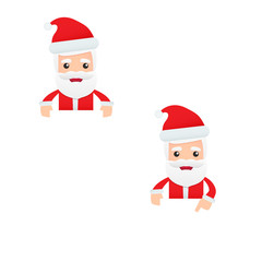 set of funny cartoon Santa Claus