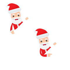 set of funny cartoon Santa Claus