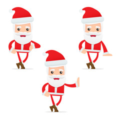 set of funny cartoon Santa Claus