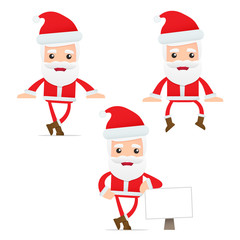 set of funny cartoon Santa Claus