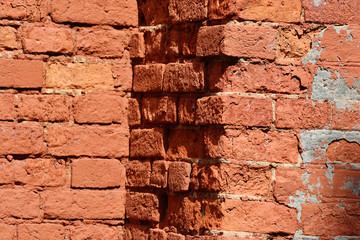 Closeup of brick wal