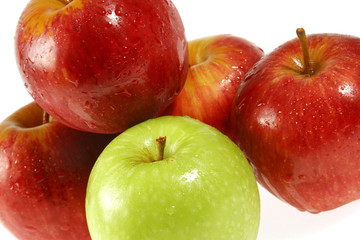 Delicious apples on white background.