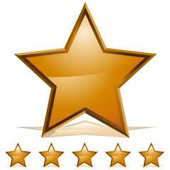 Five Gold Stars Rating Icon