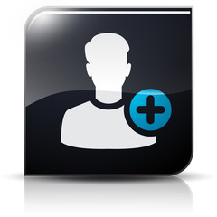 Symbole glossy vectoriel profil ajout contact