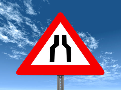 Verkehrszeichen Verengte Fahrbahn