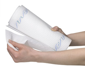 hands and kitchen roll