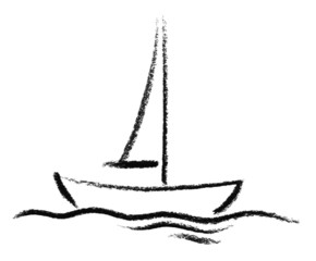 sketched boat