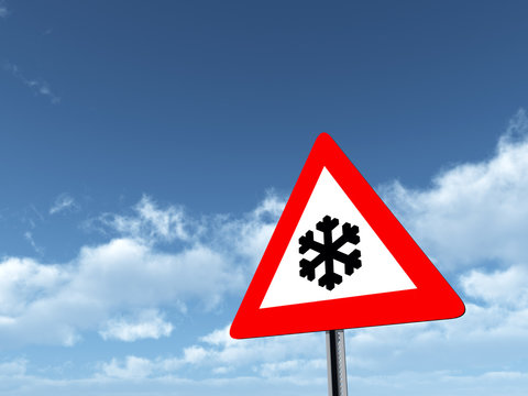 Verkehrszeichen Schnee- oder Eisglätte