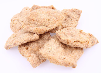 Raw Soy Meat on a white background