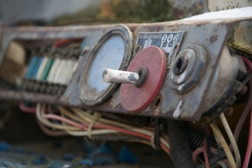 Old tractor dashboard