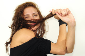 Fresh beauty with long hair