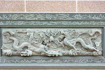 Xiamen Tianzhuyan temple granite dragon