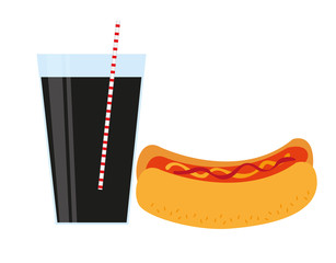 hot dog and drink