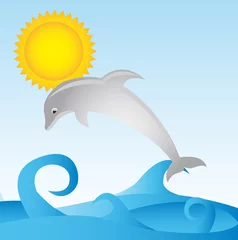 Foto op Plexiglas dolfijn tekenfilm © Gstudio