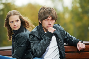 young couple in stress relationship