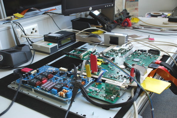 Elektroniklabor Labor Meßplatz Elektronik messen