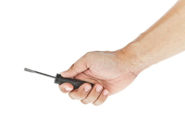 Human hand giving tools set