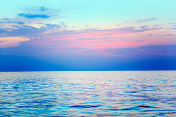 Naklejka na ściany i meble Mediterranean sea sunrise water horizon