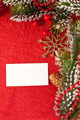 Fototapeta na wymiar Christmas background with blank card