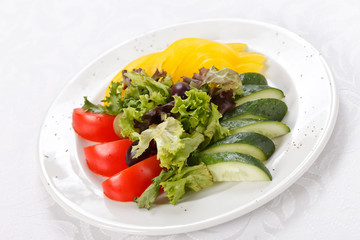 fresh vegetables on the plate